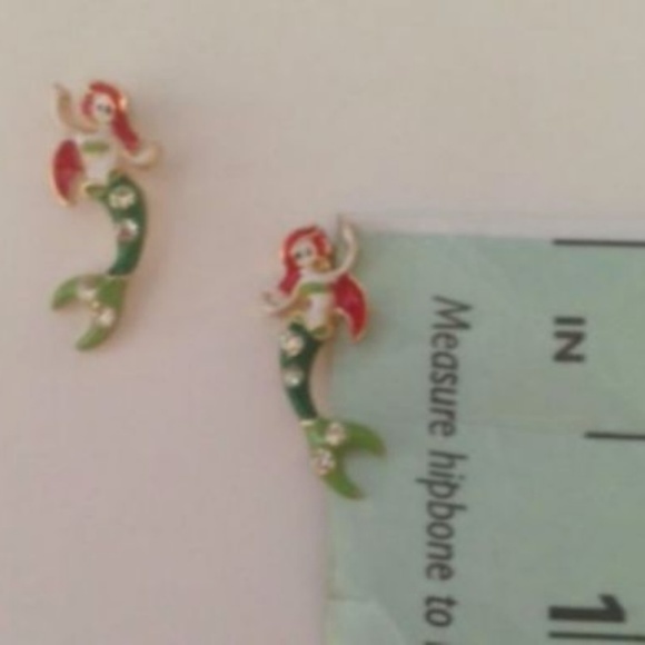 Jewelry - Little Mermaid Earrings Ariel Hand Painted New